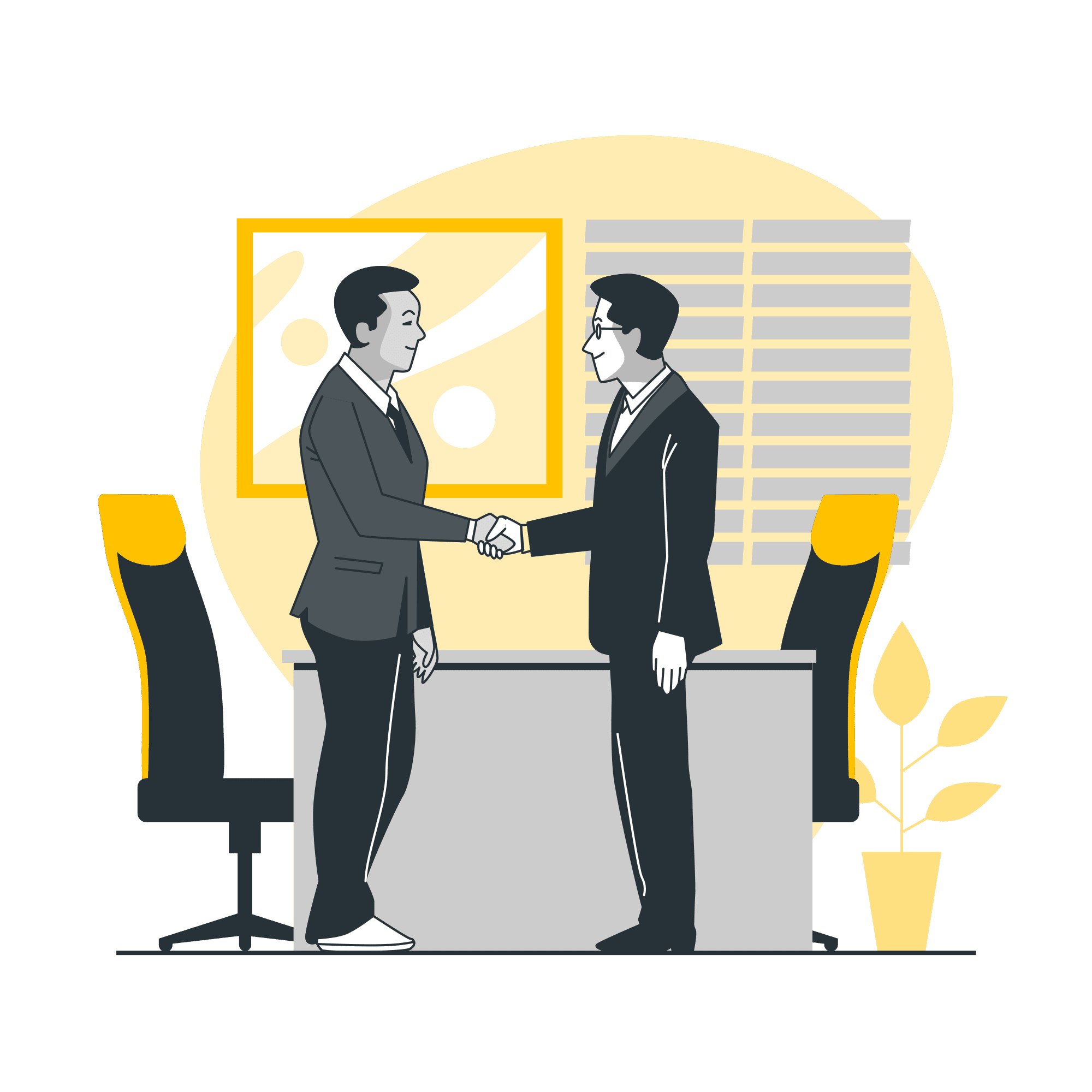 two men with business success